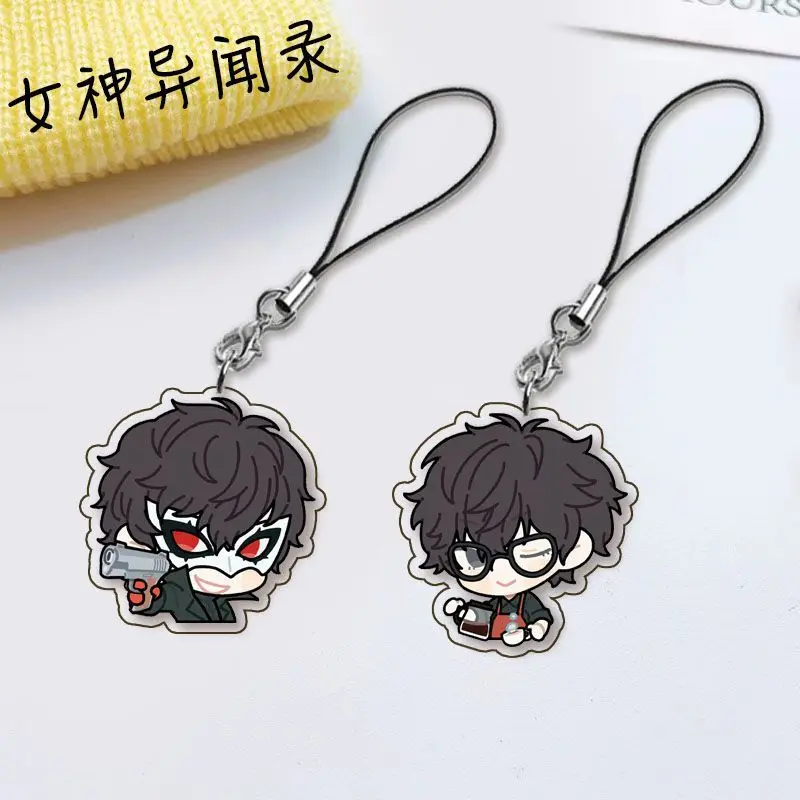 

2 шт. Persona 5 Amamiya Ren аниме подвеска Мультяшные брелки для телефона шнурок кошелек декоративный ремешок подарок