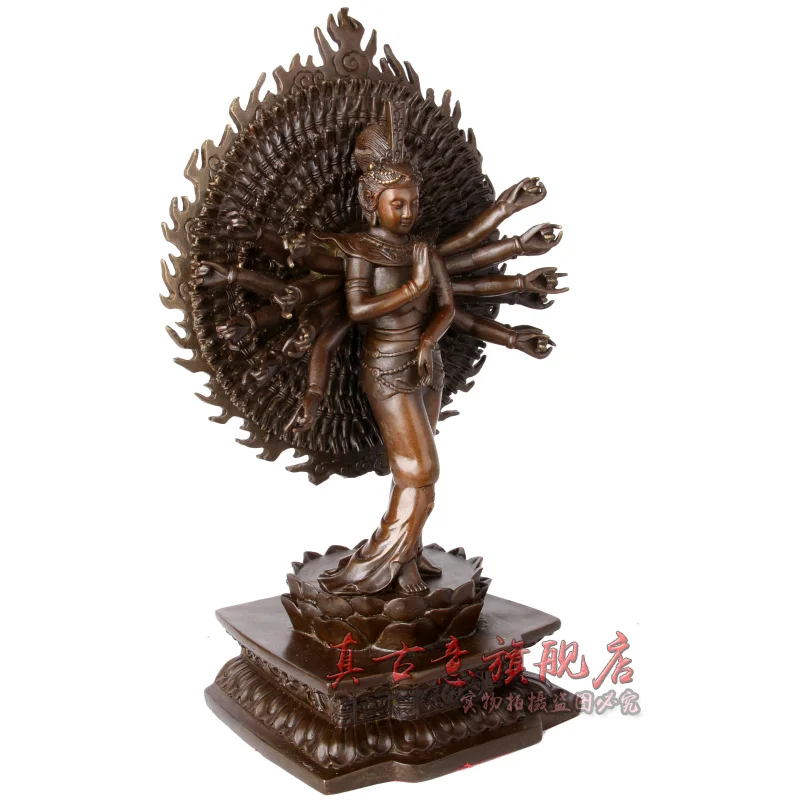 RARE 50CM large -bless family Safety Health luck Talisman #office home shop efficacious Protection BRONZE GUAN YIN Buddha statue
