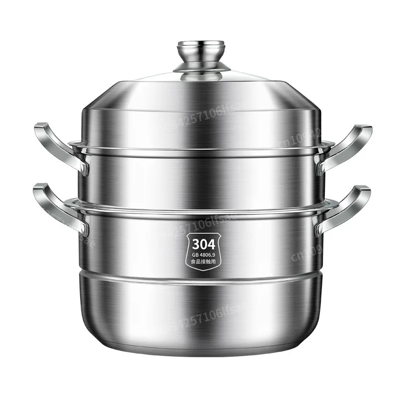 304 Stainless Steel Steamer Multi-layer Cage Steamer Steaming Stew Induction Cooker Gas Stove