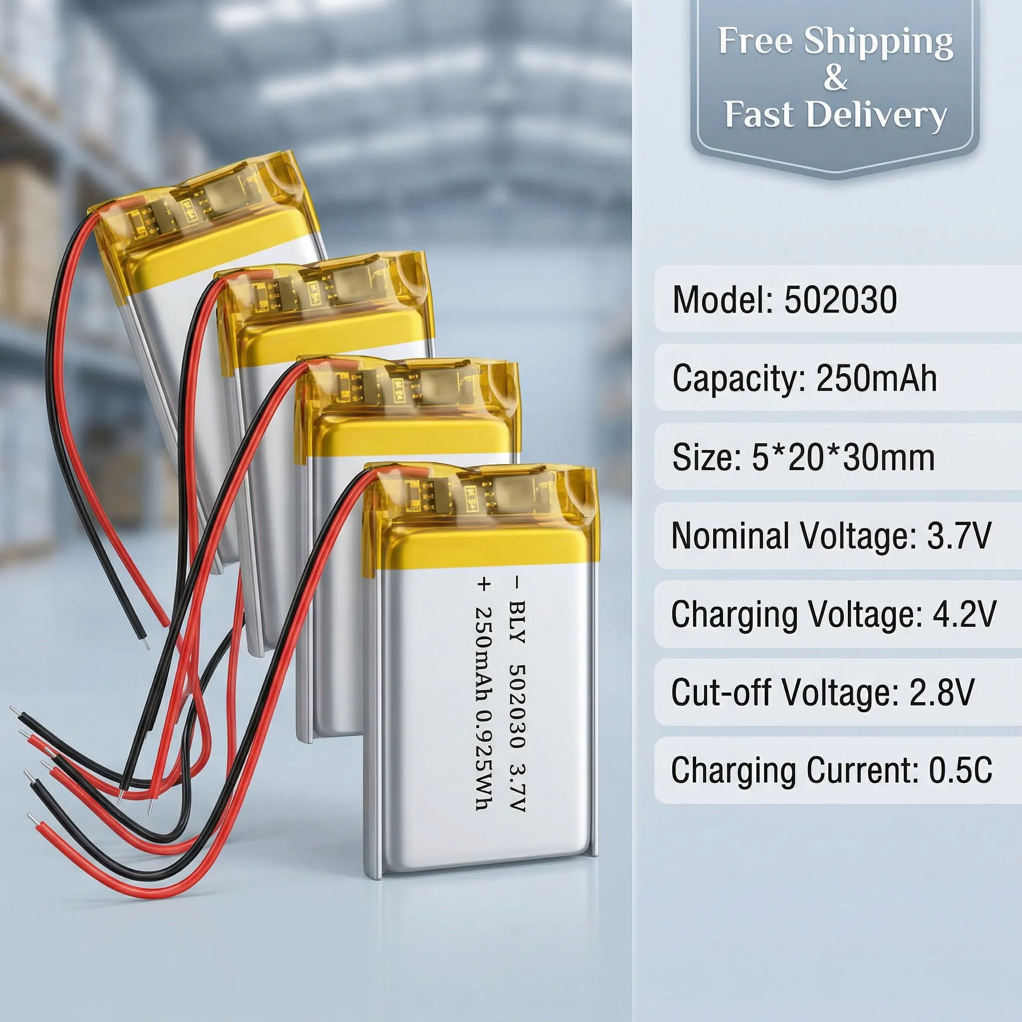 502030 3.7V 250Mah …