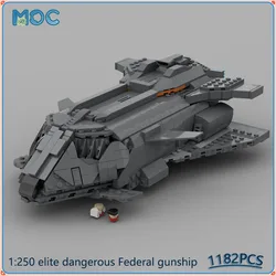 1:250 Scale Elite Dangerous Federal Gunship Spaceship MOC Building Blocks DIY Assemble Bricks Space Collection Toys Gift 1182PCS