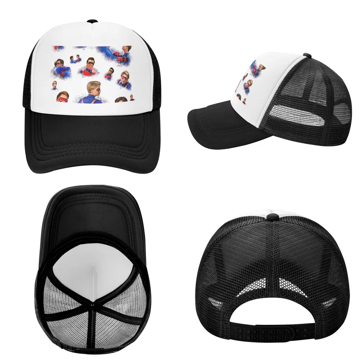 Captain Man And Kid Henry Danger Drawing Cap Fashion Mesh Baseball Caps Adjustable Hat Hip Hop Summer Unisex Baseball Hats