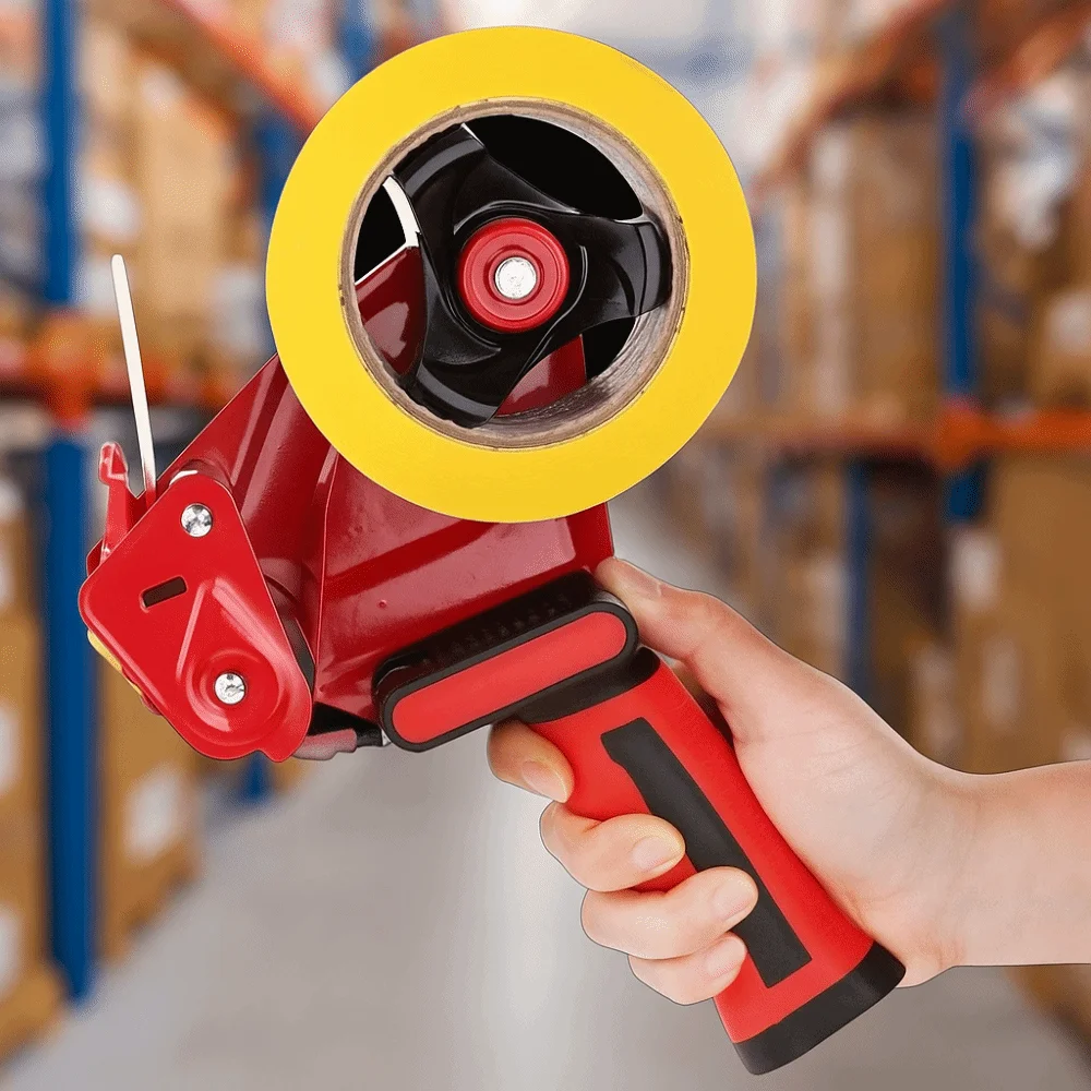 7.5cm Width Sealing Tape Holder Comfortable Handle Heavy Duty Roller Tape Dispenser Ergonomic Handheld Packer Roller Tape Cutter