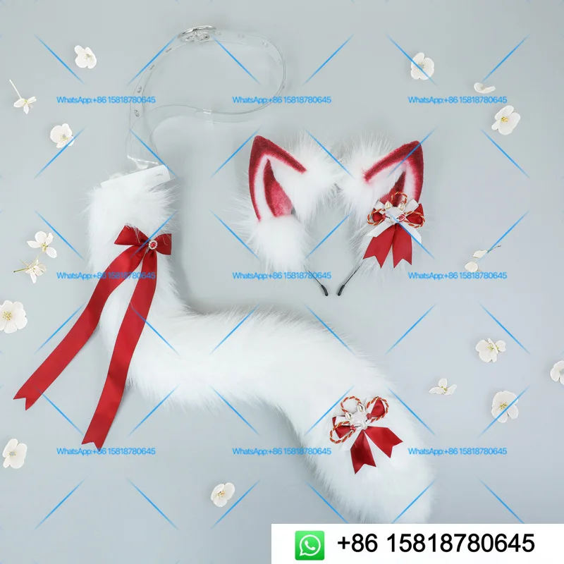 Plush animal ear headband cosplay exhibition prop, Daohe Divine Fox simulation animal ear and tail set