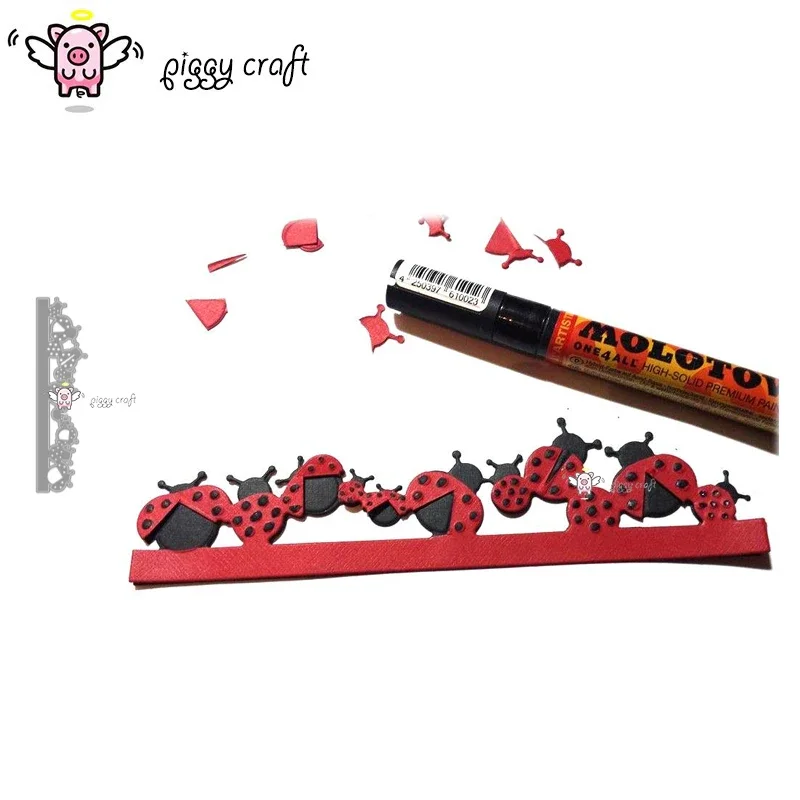

Piggy Craft metal cutting dies cut die mold Insect strip frame Scrapbook paper craft knife mould blade punch stencils dies