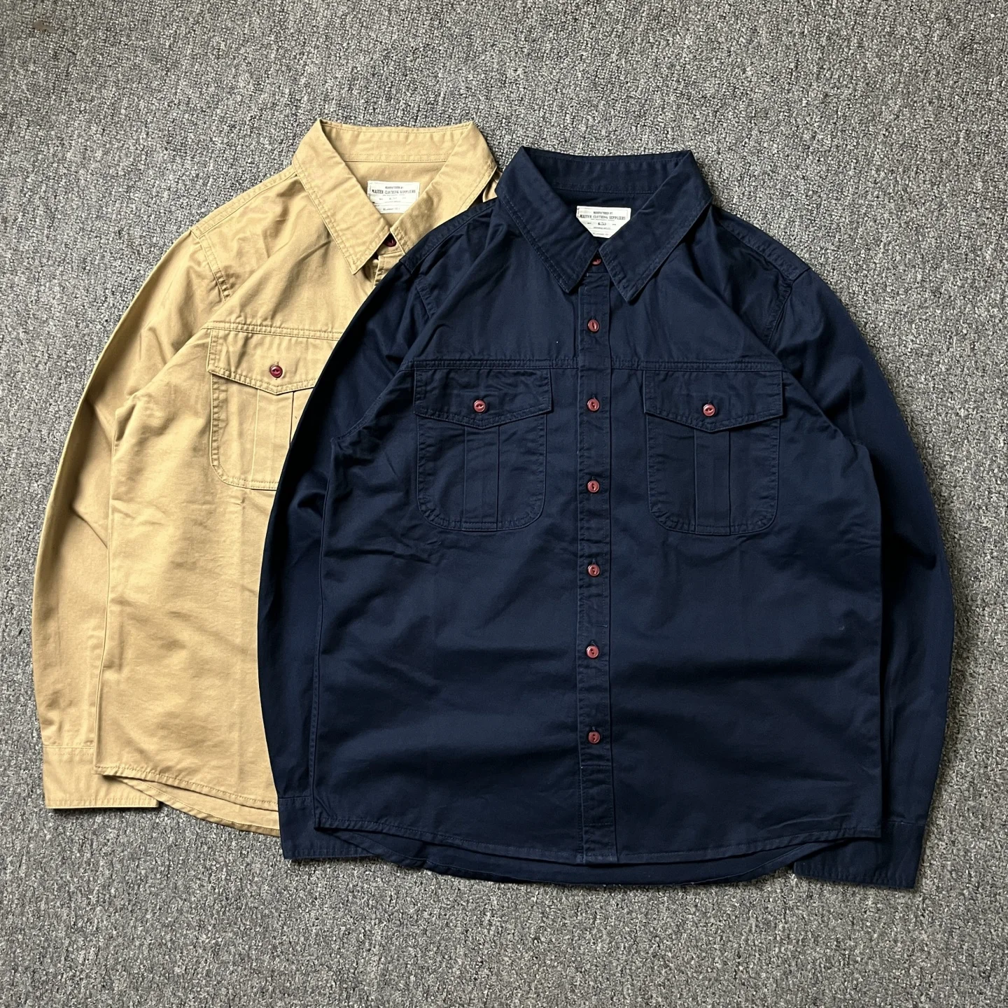 

Весенне-осенняя модная мужская универсальная куртка-рубашка из тканой ткани, рубашка в стиле ретро Amei Kaki с длинными рукавами