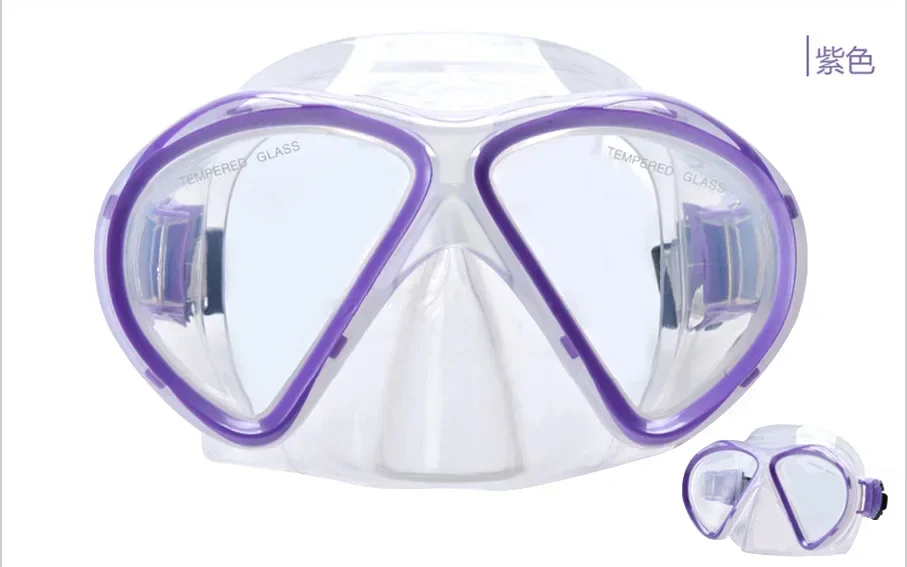 Liquid silicone diving goggles Tempered glass Double-sided goggles Swimming goggles Adult diving