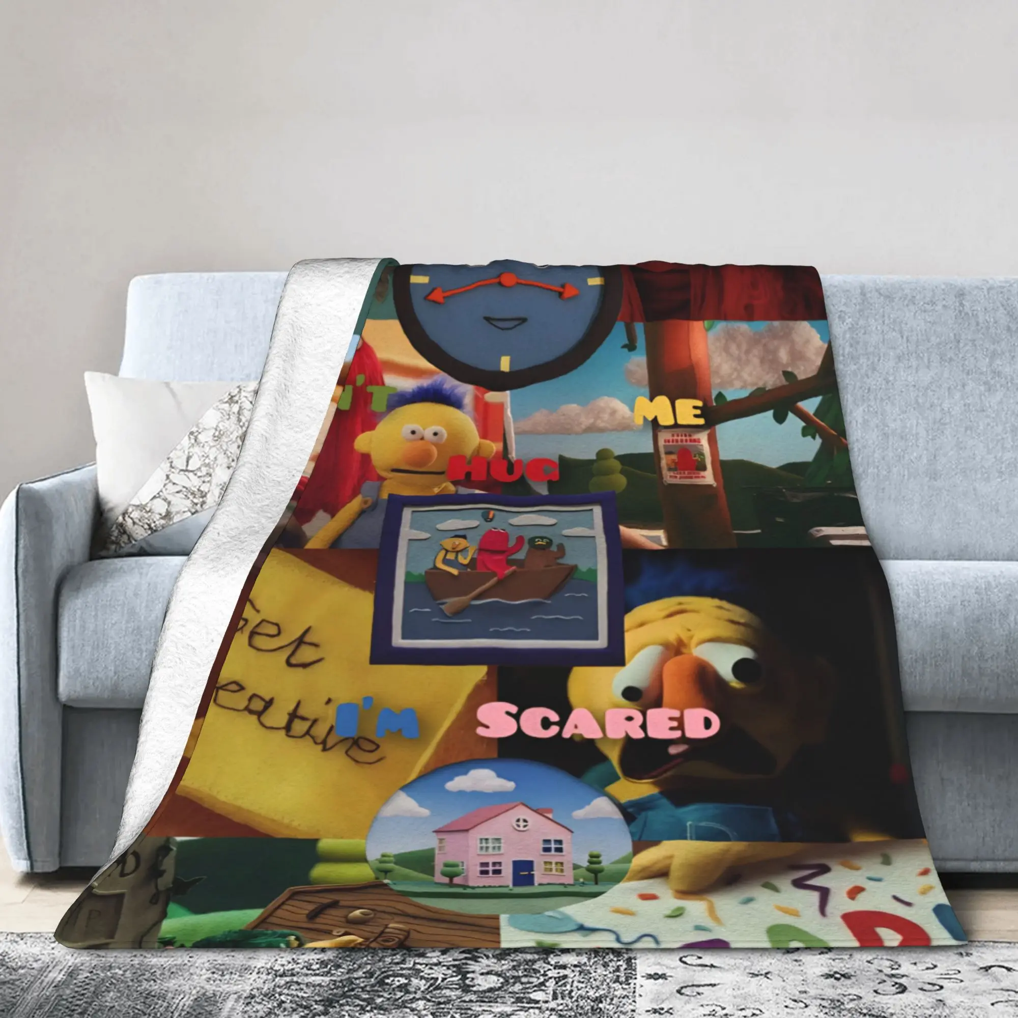 Stylish Don't Hug Me I'm Scared Blanket Super Soft Fleece  Cozy Throw Blankets Machine Washable