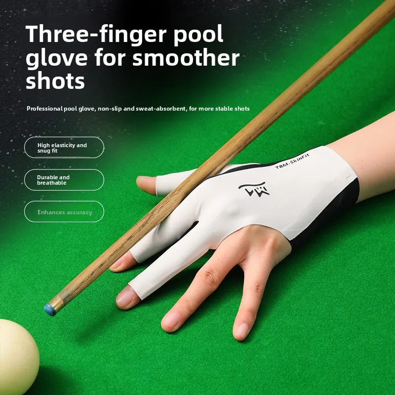 Professional Billiards Gloves Lightweight Breathable Anti-Slip Three-Finger Table Tennis Gloves for Men And Women