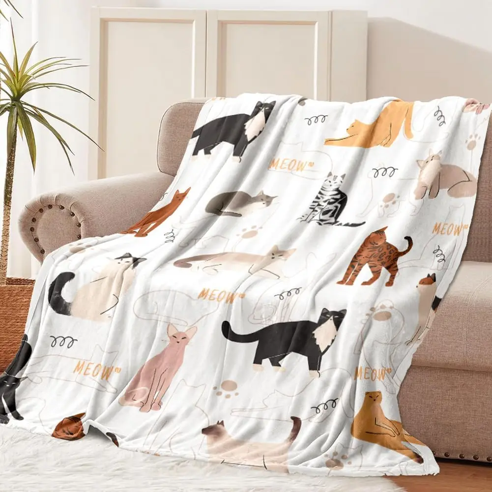 

Super Soft Flannel Fleece Throw Blanket for Pets and Home, 50"X60", Lightweight Fluffy Plush Fuzzy Bed Couch Blanket