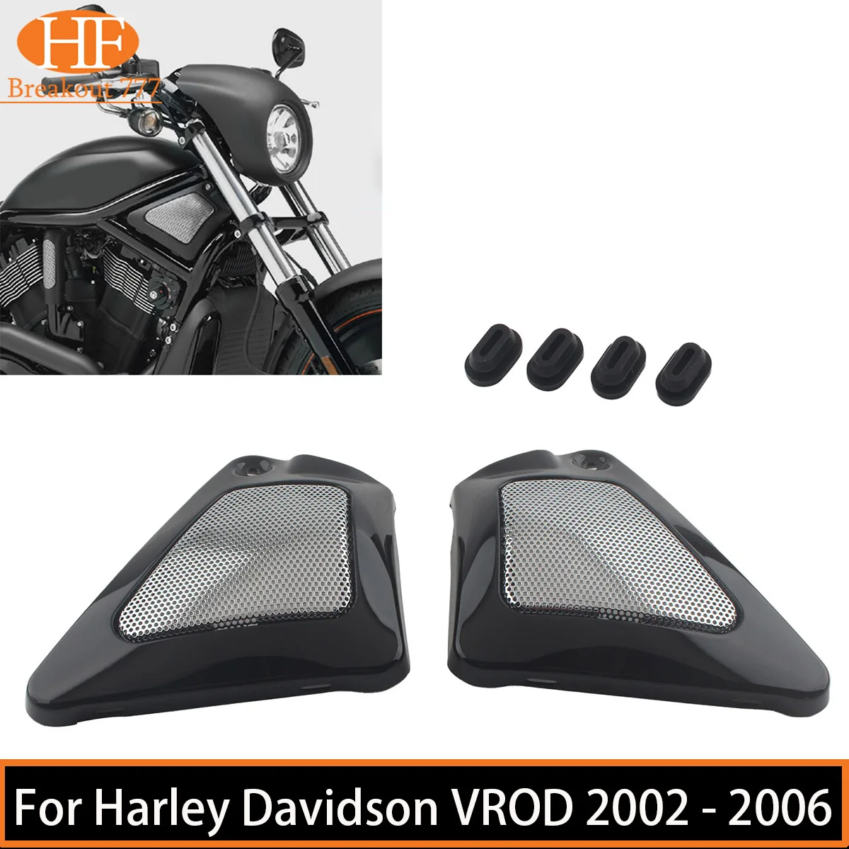 

1 Pair Motorcycle Airbox Air Cleaner Intake Filter Side Covers For Harley Davidson VROD 2002 - 2006 ﻿