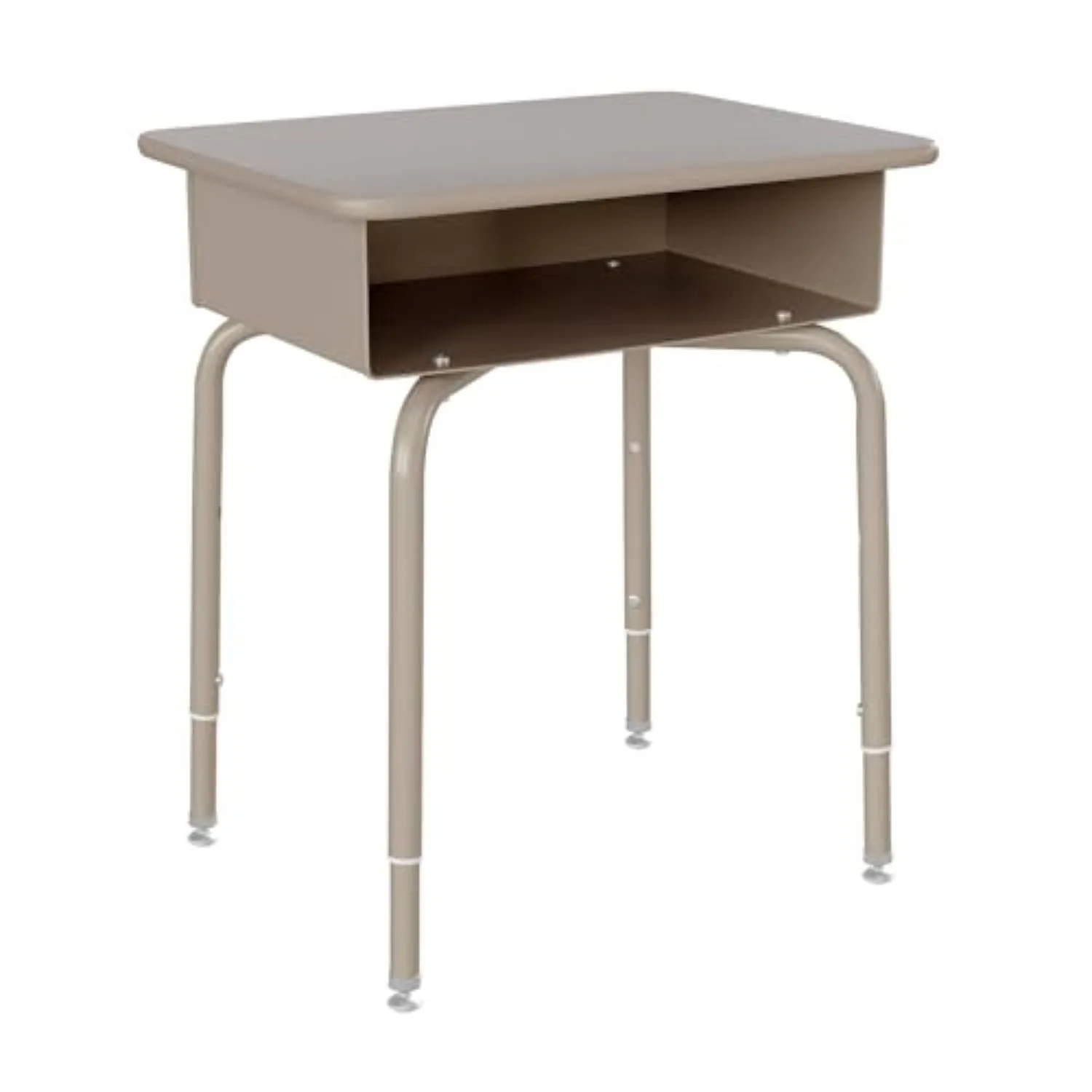 Billie Student Desk - Gray Granite Open Front School Desk - Silver Metal Frame - 24
