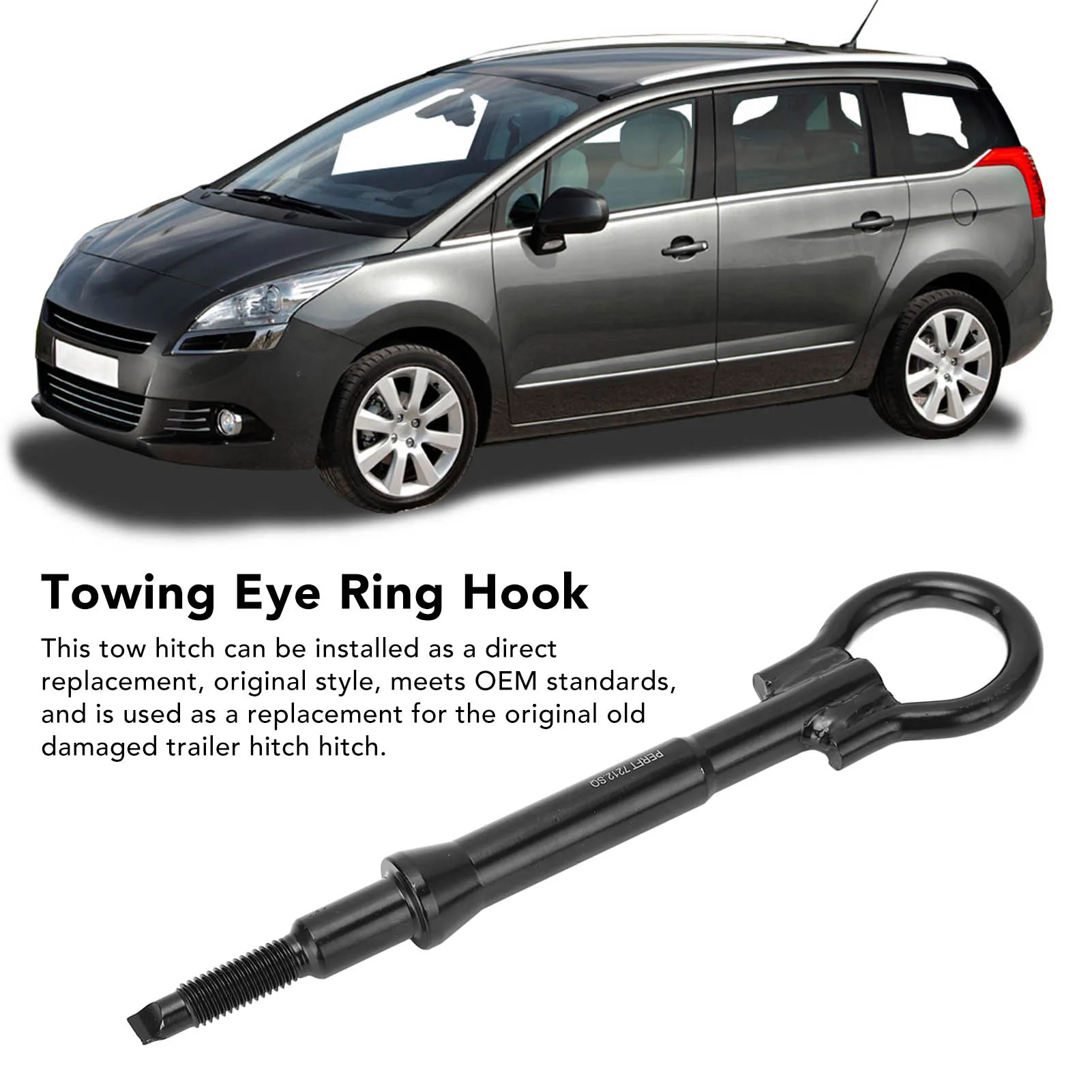 Car Towing Eye Ring Tow Hook 674421 Forged Steel Replacement for Citroen C3 C4 C5 Towing Eye Hook Trailer Hook