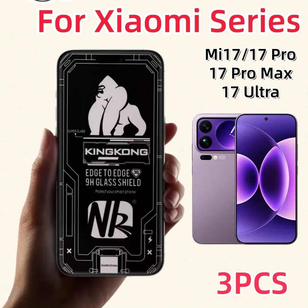 

3Pcs No Dust Bubbles For Xiaomi 17 Xiao Mi 17 pro Max MI 17 Ultra Tempered Glass Screen Protector 9H Mobile Accessories