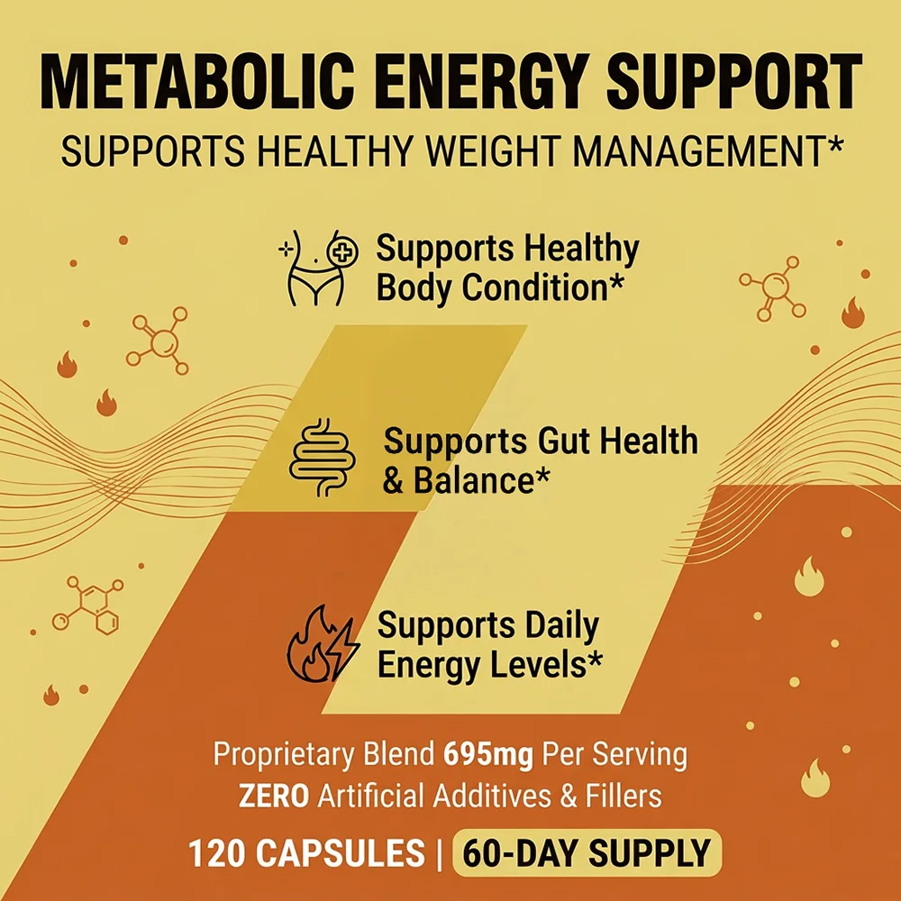 Energy and Metabolism Complex Capsules Relieve Fatigue, Reduce Stress, Boost Energy, and Improve Mood