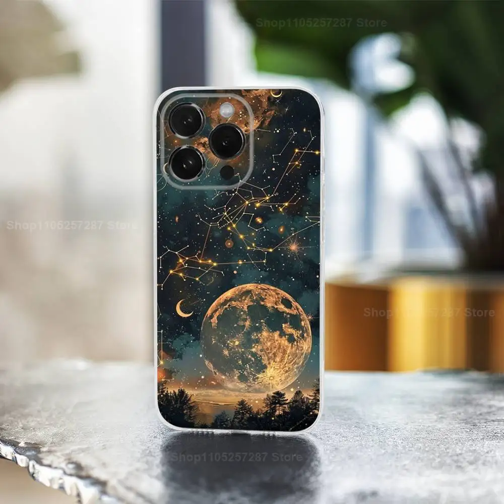 Etui na telefon z motywem dwunastu znaków zodiaku dla iPhone 14, 13, 12, 11, 17, 16, 15, Pro, Max, Plus, X, XS, XR, SE, Mini, przezroczyste, miękkie.