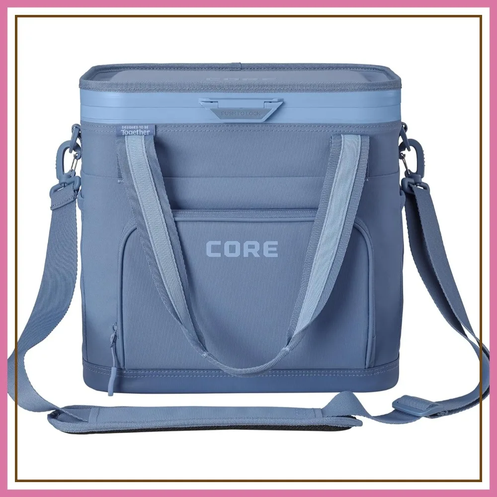 

CORE Magnetic Zipperless Soft Cooler | Insulated Hard Liner Ice Chest | Best Portable Cooler for Tailgating, Camping, Beach