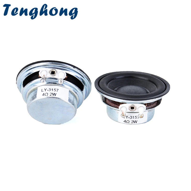 2pcs 36MM Mini Portable Audio Full Range Speaker Unit 4 Ohm 2W 14 Core Circular Rubber Edge Internal Dual Magnet AI Intelligent