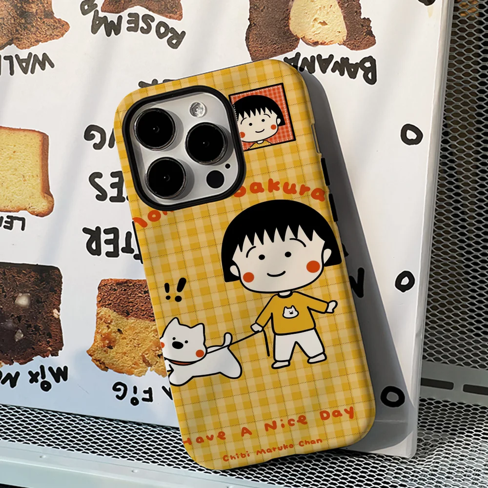 Cherry Maruko Phone Case Phone Case Film shell For iPhone 16 15 14 13 12 11 Pro Max Plus