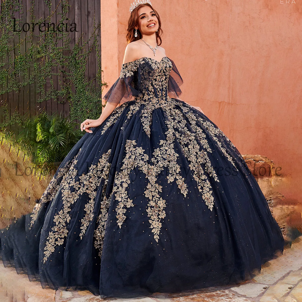 2024 meksykańska sukienka na Quinceanera aplikacja bez ramion bez rękawów z koralikami 3D kwiaty słodkie 15 16 formalnych Vestidos De 15 Años