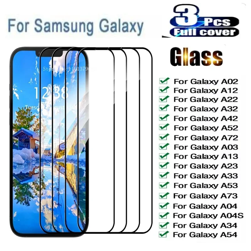 Защитное стекло, закаленное стекло для Samsung Galaxy A04S/A34/A54/A13/A03/A23/A33/A43/A53/A02/A12/A22/A32/A42/A52A72, пленка, 3 шт.
