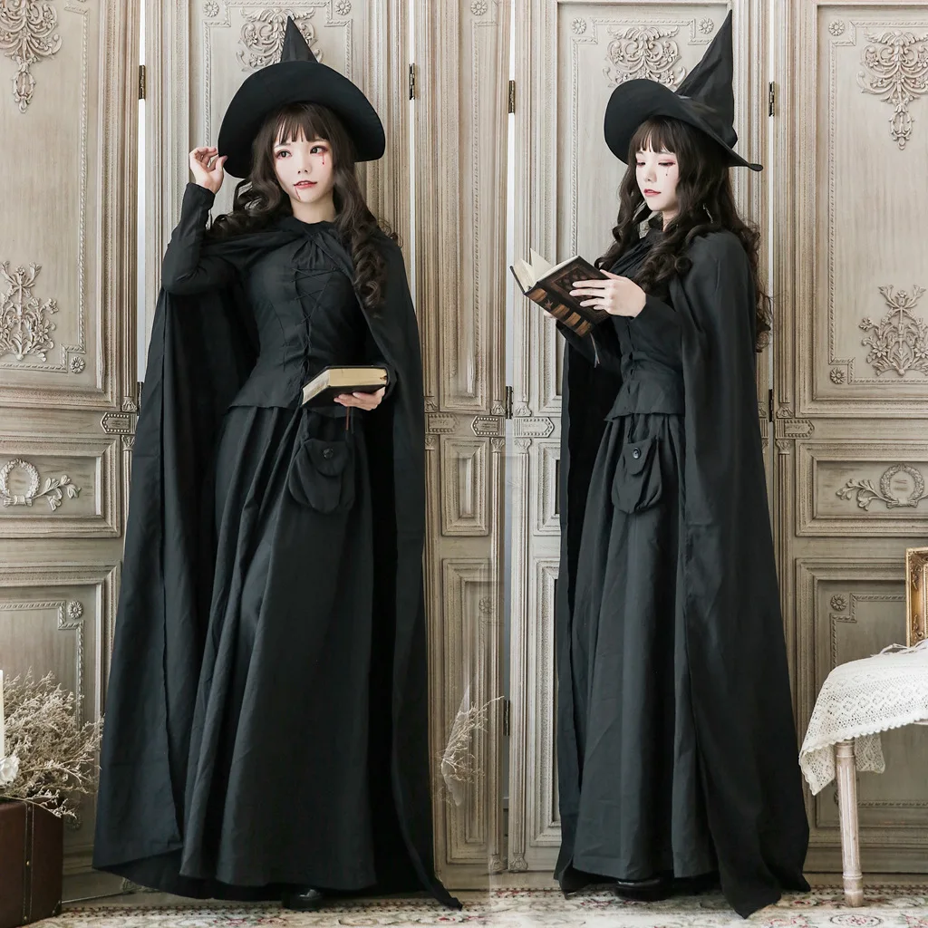 

Halloween Costume Adult Female Cosplay Vampire Witch Princess Long Dress Dress Shawl Cape Cross Border