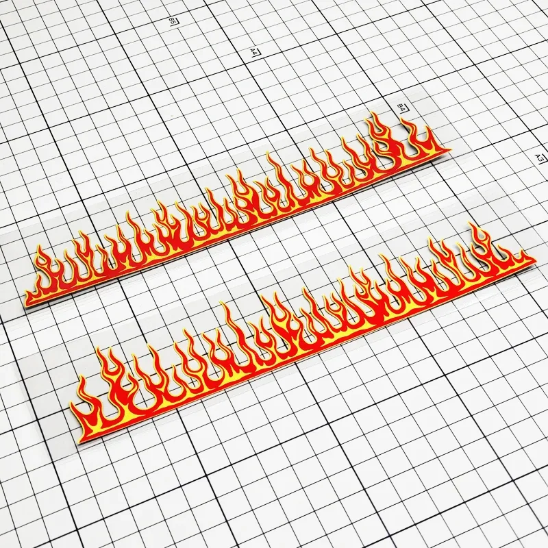 2PCS Flame Motorcycle Stickers Motorbike Fairing Fuel Tank Side Panels Helmet Sunscreen Decoration Vinyl Decals Moto Accessories