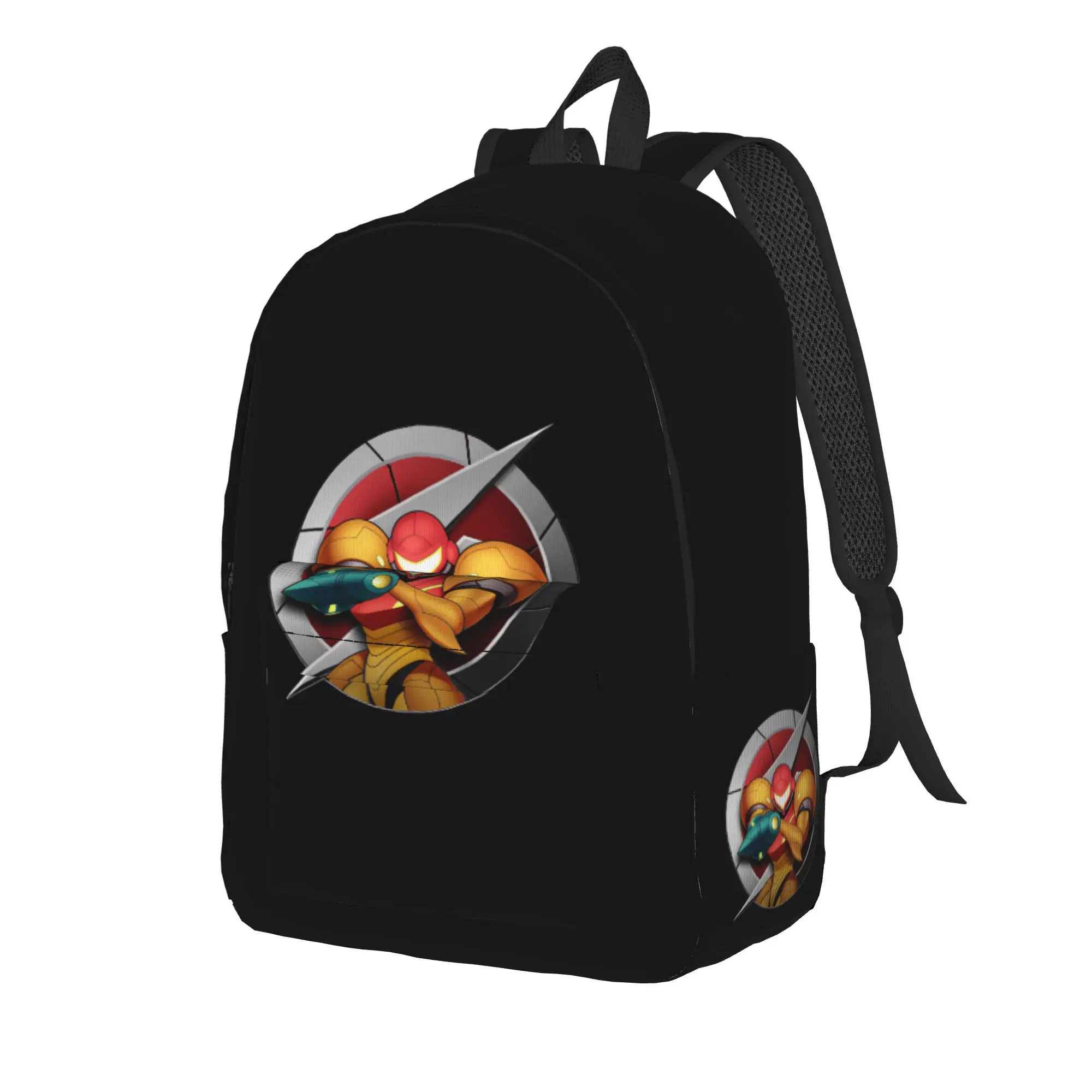 Metroids Hero Game Samus Backpack Men  Breathable Backpacks Polyester Stylish High School Bags University Design Rucksack