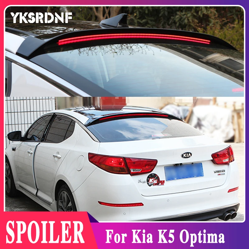 For Kia K5 Optima Car Decoration 2011 2012 2013 2014 2015 ABS Plastic Paint Painting Color Rear Trunk LED Light Roof Spoiler