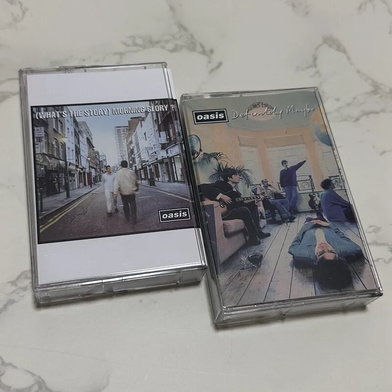 

Oasis Definitely Maybe (What's The Story) Morning Glory Britpop Rock Cassette Tape Set with Lyric Booklet Collectible