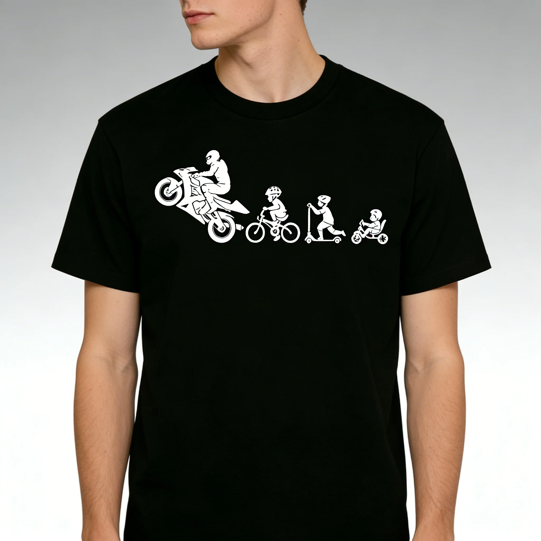 

Мужская футболка Zagros с черным принтом мотоциклов, велосипедов и скутеров, повседневный хлопковый топ с круглым вырезом и короткими рукавами в уличном стиле