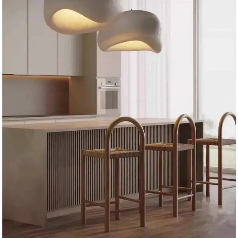 

Современная мода из скандинавского ротанга для отдыха, ожидания, высокие удобные барные стулья для взрослых, барные стулья, тканая деревянная мебель для вечеринок Muebles