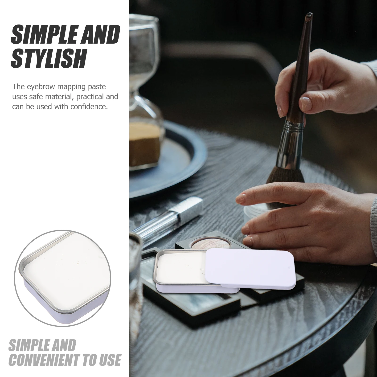 

Eyebrow Positioning Cream Paste for Mapping Tool Stencils Makeup Tools Eyebrows Shaping Aluminum Box Miss