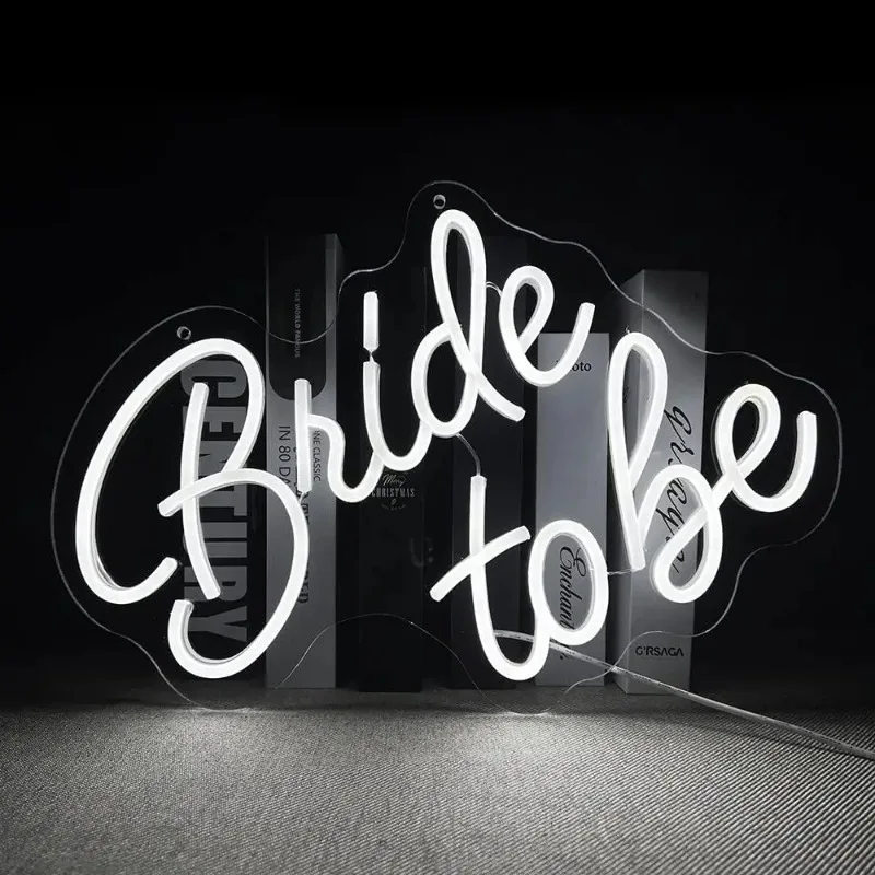 Bride To Be Neon Sign LED Letter Neon Light Sign Wall Decor for Bachelorette Party Shower Engagement Gifts for Girl USB Powered