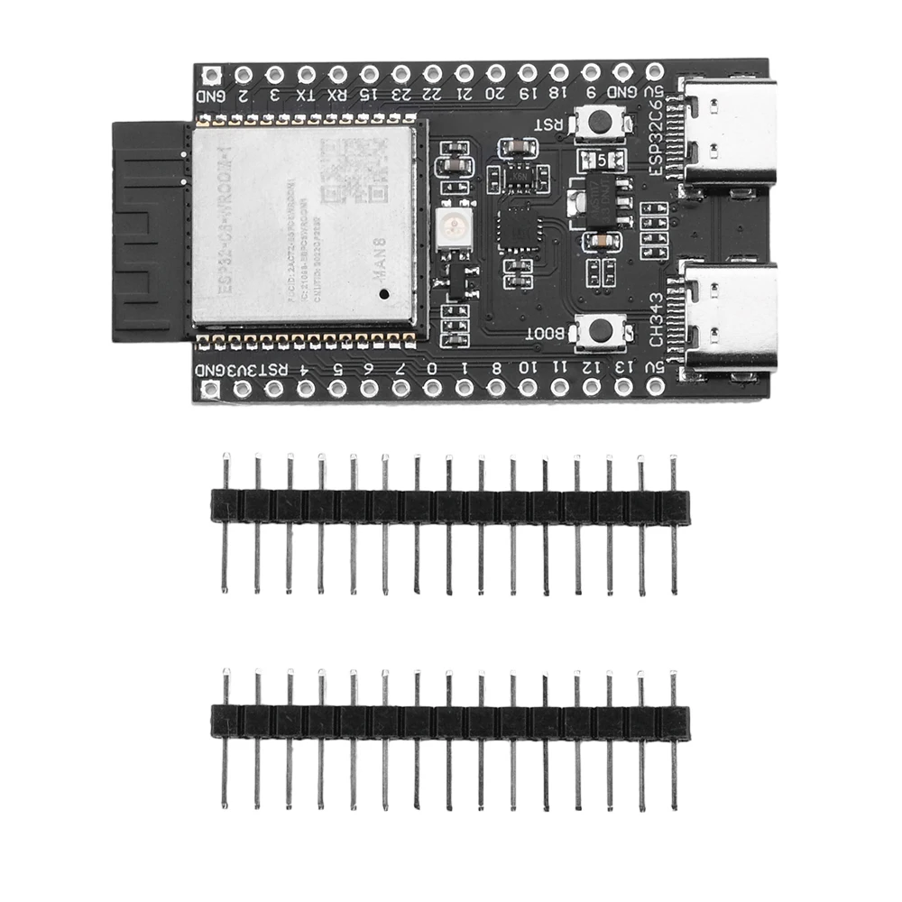 ESP32-C6 WiFi Bluetooth Development Board Core Board Onboard ESP32-C6-WROOM-1 Module Dual TYPE-C