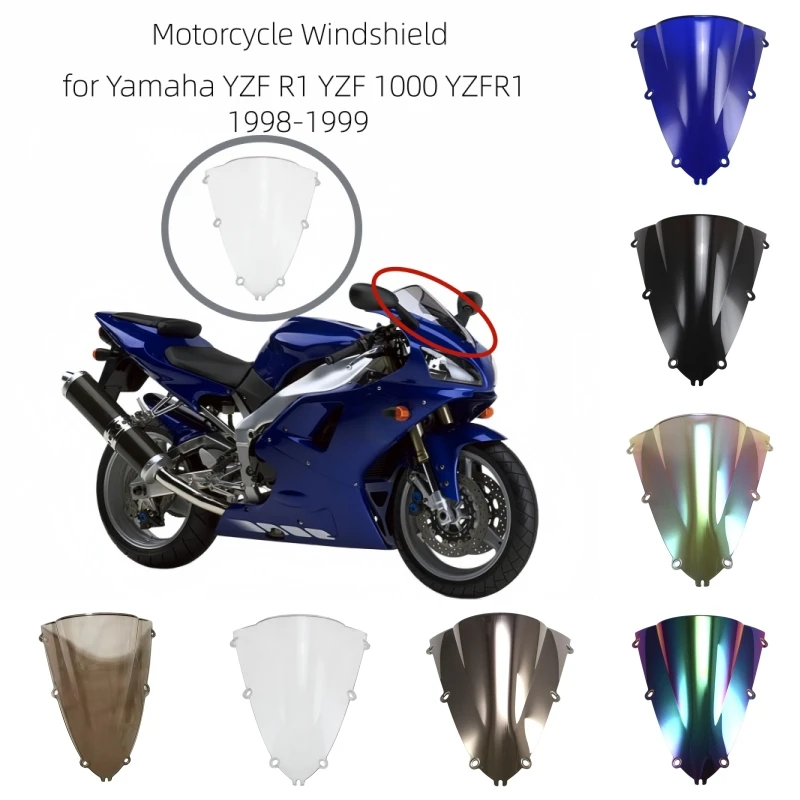 

Motorcycle Windshield Front Windshield Wind deflector Flow Guide Plate Air Reflector for Yamaha YZF R1 YZF 1000 YZFR1 1998-1999