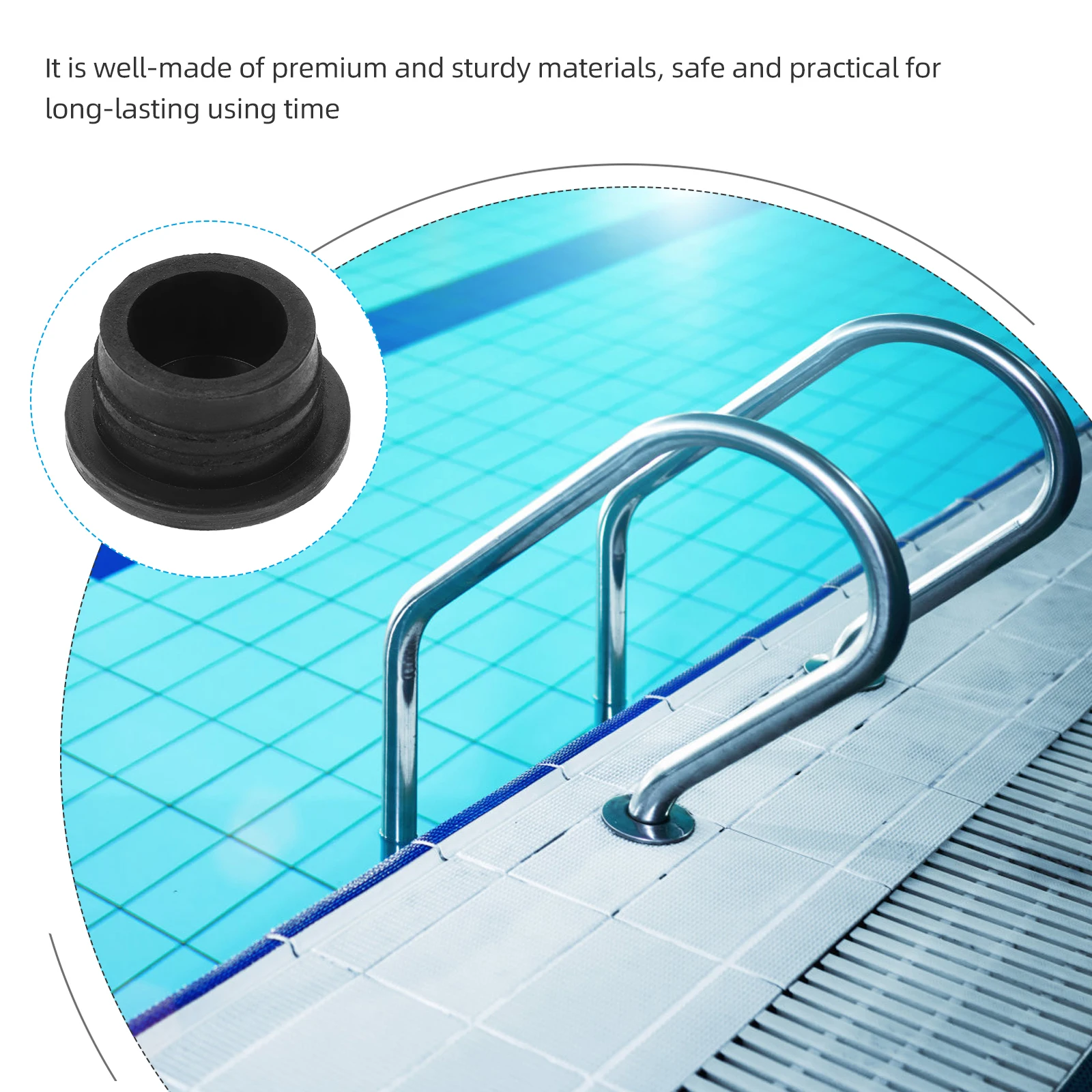 

2Pcs Pool Ladder Bumpers Rubber Stopper Plugs Non-Slip Durable Caps Easy Install Perfect Fit Swimming Pool Ladder Replacement