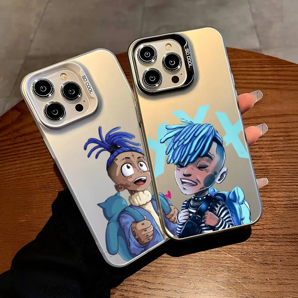 Cartoon XXXTentacions Phone Case for iphone 16 15 14 13 11 12 Pro Max Xr X Xs 8 7 Plus Color Silver Cover