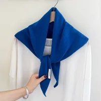 Knitted Scarf Women 100% Wool Winter Warm Scarves Bright Solid Color Design Thickened Shawl Soft Triangle Pashmina Neck 2025 NEW 5