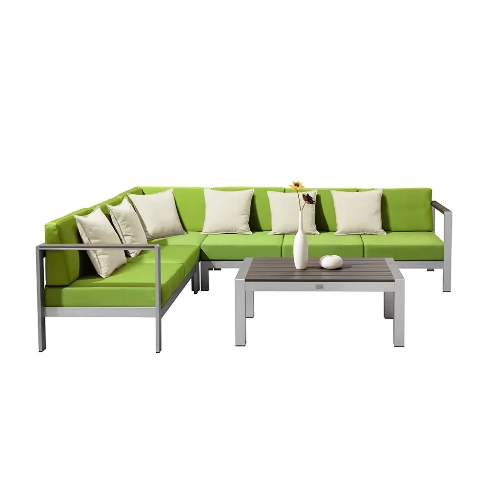 

Terrace Combination Garden Furniture Brushed Aluminum Outdoor Sofa Lounge