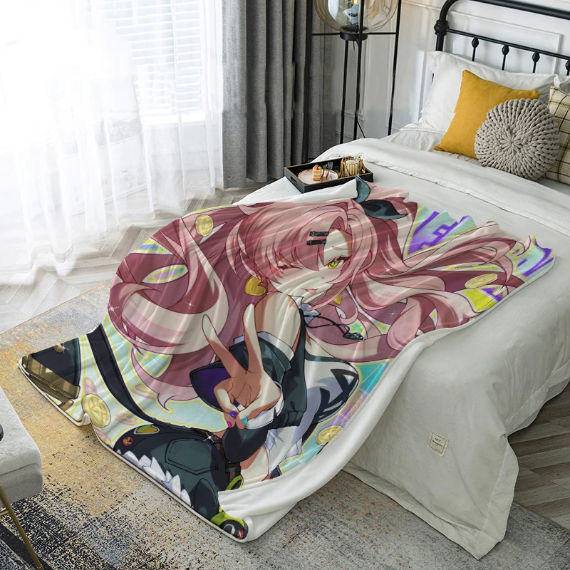 Anime Zenless Zone Zero Von Lycaon Nicole Demara Nekomiya Mana Cosplay Fan Halloween Xmas Air-conditioning Quilt Flannel Blanket