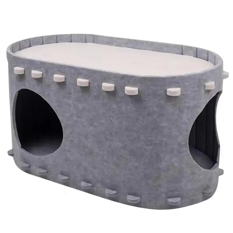 

A24F-Cat House Felt Foldable Comfortable Pet Supplies Kitten Bed Cave Indoor Pethouse For Inside Outdoor Winter Home
