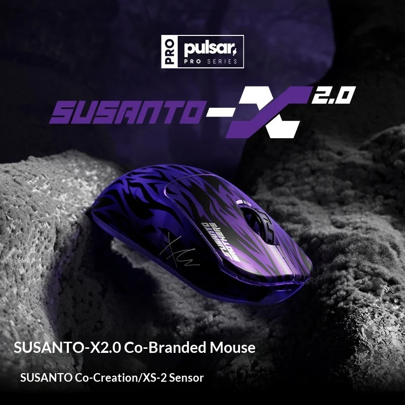 Pulsar SUSANTO-X 2.0 Mouse Wireless Phantom Purple Large XS-2 Sensor 42K DPI 8000Hz Polling Susanto 53g Lightweight Gaming Mouse