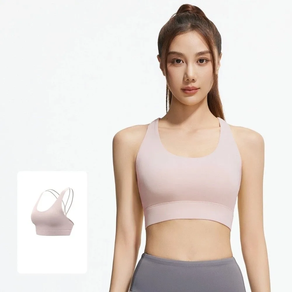 

Женский спортивный бюстгальтер для йоги с перекрестным сетчатым поясом, противоударное антивибрационное нижнее белье для йоги, нижнее белье для бега, бесшовный жилет, внешний фитнес