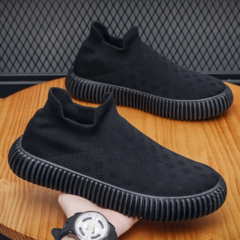 Men's Summer New Fly Woven Mesh Breathable Casual Shoes, Lightweight and Non Slip Sports Shoes, Fashionable and Lazy Shoes - Image 2