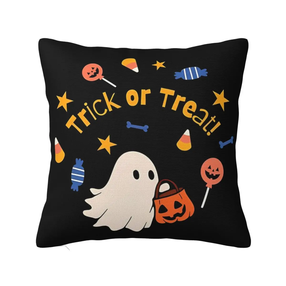 Trick Or Treat Halloween Pumpkims Ghost Pillowcase Printing Cushion Cover Decor Throw Pillow Case Cover Seat Drop Shipping 45X45