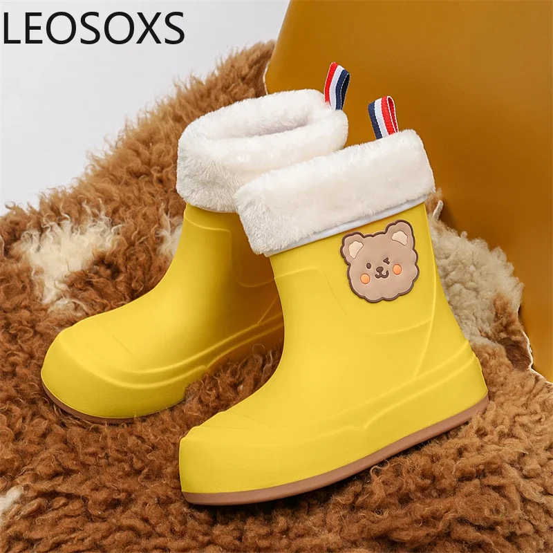 Rain Boot for Womans Causual Shoes Round Toe Beautiful Fashionable Trendy All-match Keep Warm Outdoor Rain Boots Explosive Style