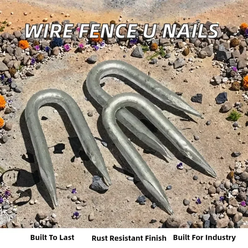 Iron U-Type Wire Fence Staples with Smooth Shank Zinc Plated Industrial Grade