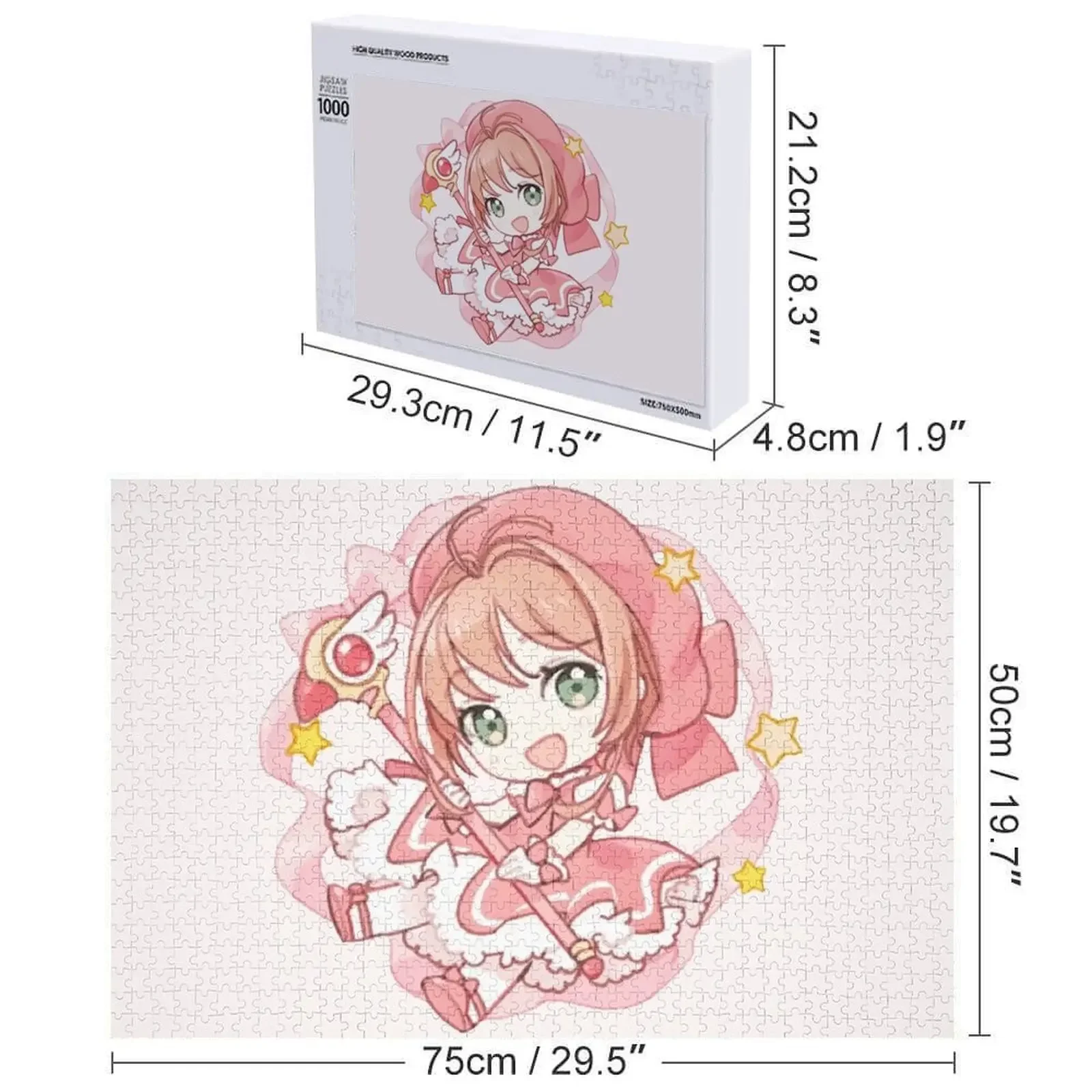 كاردكابتور تشيبي ساكورا تشان بازل قطع مناشير خشبية للبالغين قطع الصور المقطوعة لغز الكبار