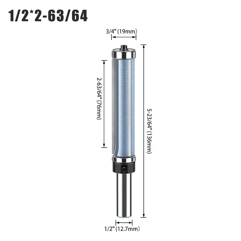 1/2 12mm Shank Flush Trim Bit Router Bit With Double Bearing Milling Cutter For Wood Router Bit Face Mill Woodworking Tools